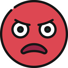 Angry Face Emoji Icon
