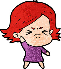 cartoon angry girl