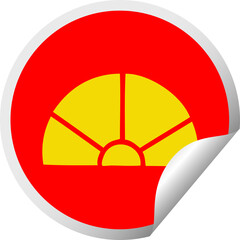 circular peeling sticker cartoon of a math equipment