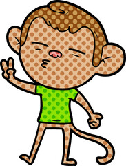cartoon suspicious monkey
