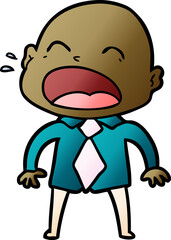 cartoon shouting bald man