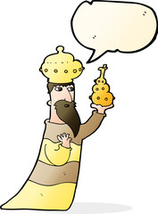 one of the three wise men with speech bubble