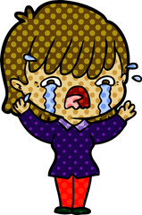 cartoon girl crying
