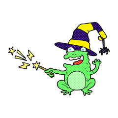 freehand drawn cartoon toad casting spell