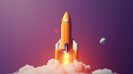 Rocket launching background, Science education, Business startup concept,PPT background