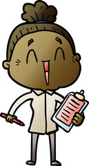 cartoon happy old lady