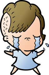 cartoon crying girl