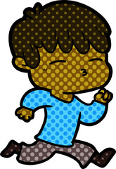 cartoon curious boy