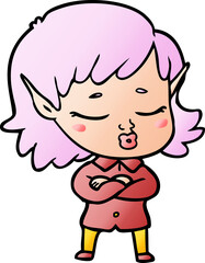 pretty cartoon elf girl