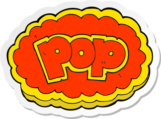 sticker of a cartoon POP symbol