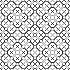 Black and white seamless abstract pattern. Background and backdrop. Grayscale ornamental design. Mosaic ornaments. Vector graphic illustration. EPS10.