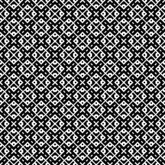 Black and white seamless abstract pattern. Background and backdrop. Grayscale ornamental design. Mosaic ornaments. Vector graphic illustration. EPS10.