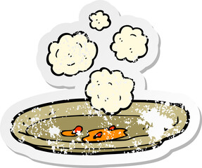 retro distressed sticker of a cartoon empty plate