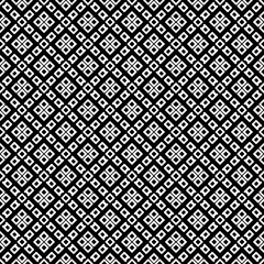 Black and white seamless abstract pattern. Background and backdrop. Grayscale ornamental design. Mosaic ornaments. Vector graphic illustration. EPS10.