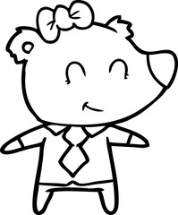 female bear in work clothes