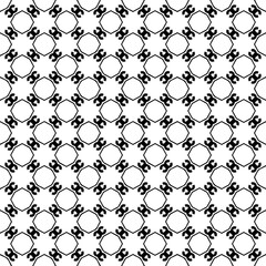 Black and white seamless abstract pattern. Background and backdrop. Grayscale ornamental design. Mosaic ornaments. Vector graphic illustration. EPS10.