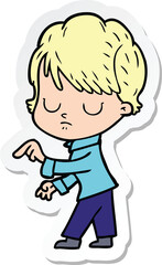 sticker of a cartoon woman