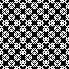 Black and white seamless abstract pattern. Background and backdrop. Grayscale ornamental design. Mosaic ornaments. Vector graphic illustration. EPS10.