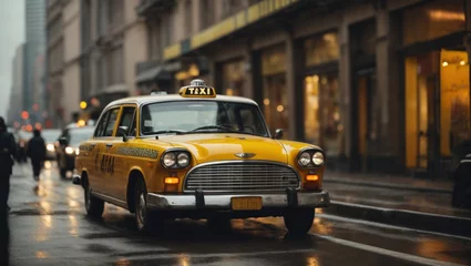 Crédence de cuisine en verre imprimé TAXI de new york vintage taxi