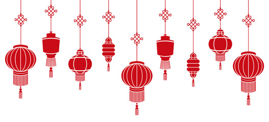 Fototapeta na wymiar Illustration of red chinese lanterns for new year background vector