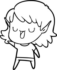 Obraz premium cartoon elf girl