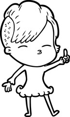 cartoon squinting girl