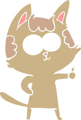 happy flat color style cartoon cat