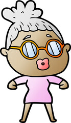 Obraz premium cartoon woman wearing spectacles