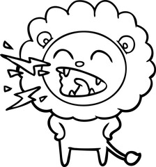 cartoon roaring lion