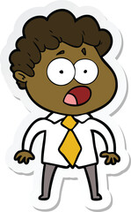 sticker of a cartoon man gasping in surprise