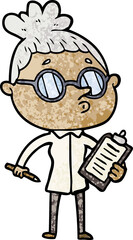 cartoon woman wearing glasses