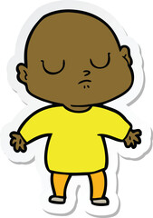 sticker of a cartoon bald man