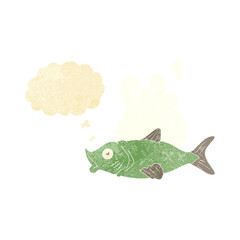 cartoon smelly fish with thought bubble