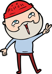 cartoon happy bearded man