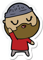 Obraz premium sticker of a cute cartoon man with beard