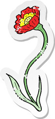 retro distressed sticker of a cartoon flower
