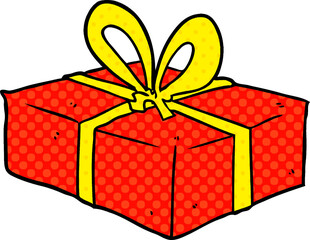cartoon wrapped gift
