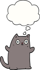 cartoon cat with thought bubble