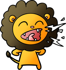 cartoon roaring lion