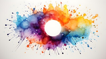 different Colorful Watercolor Splash Beautiful Explosion