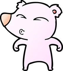 cartoon whistling bear