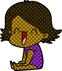 cartoon happy woman
