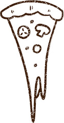 Fototapeta premium Pizza Slice Charcoal Drawing