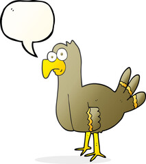 freehand drawn speech bubble cartoon bird