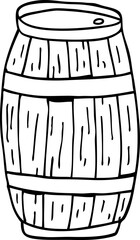 line drawing cartoon of a barrel
