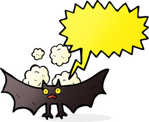 cartoon bat with speech bubble