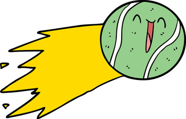 flying tennis ball cartoon