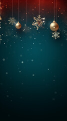 Teal Christmas banner with christmas balls