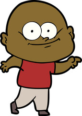 cartoon bald man staring