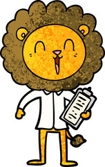 laughing lion cartoon